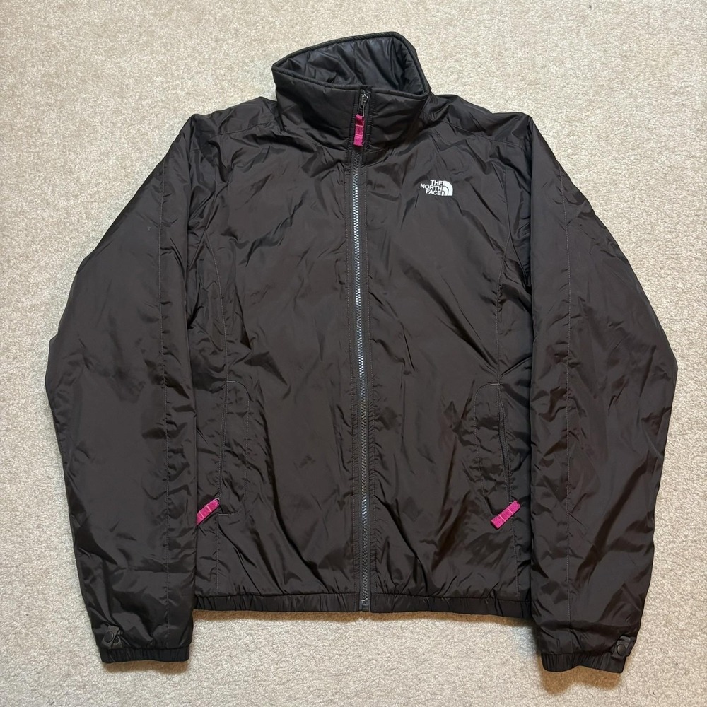 The North Face Puffer Jacket Womens Large Brown Nylon Insulated Full Zip Outdoor